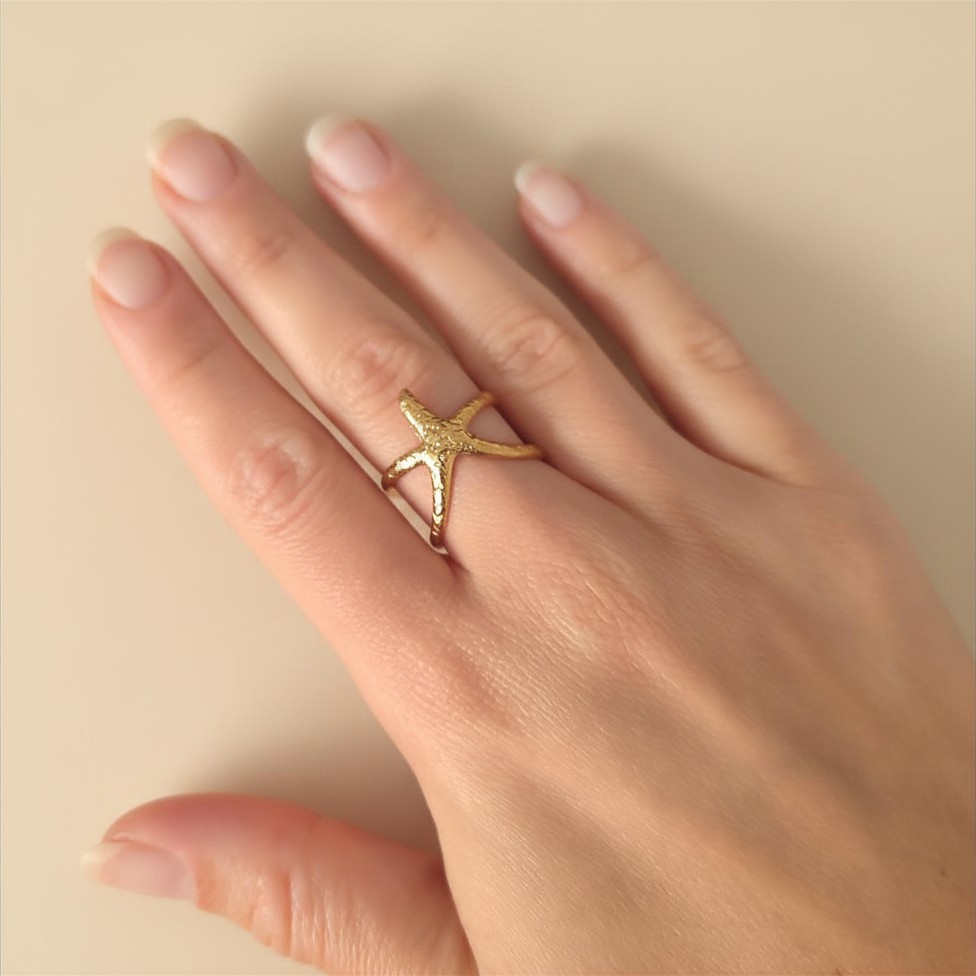 Bague Étoile Marine 2 Bague Étoile Marine portée
