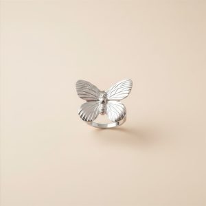 Bague Papillon Aurora argentée