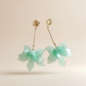 boucles d'oreilles floréa menthe