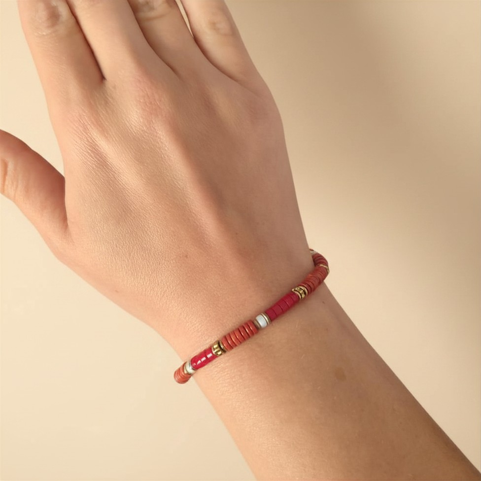 Bracelet Jaspe Rouge 2 Bracelet Bohm Jaspe Rouge porté