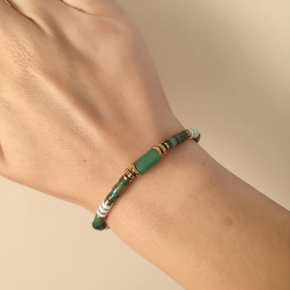 Bracelet Jaspe Vert Bohème 2 Bracelet Jaspe Vert Bohème – Image 2