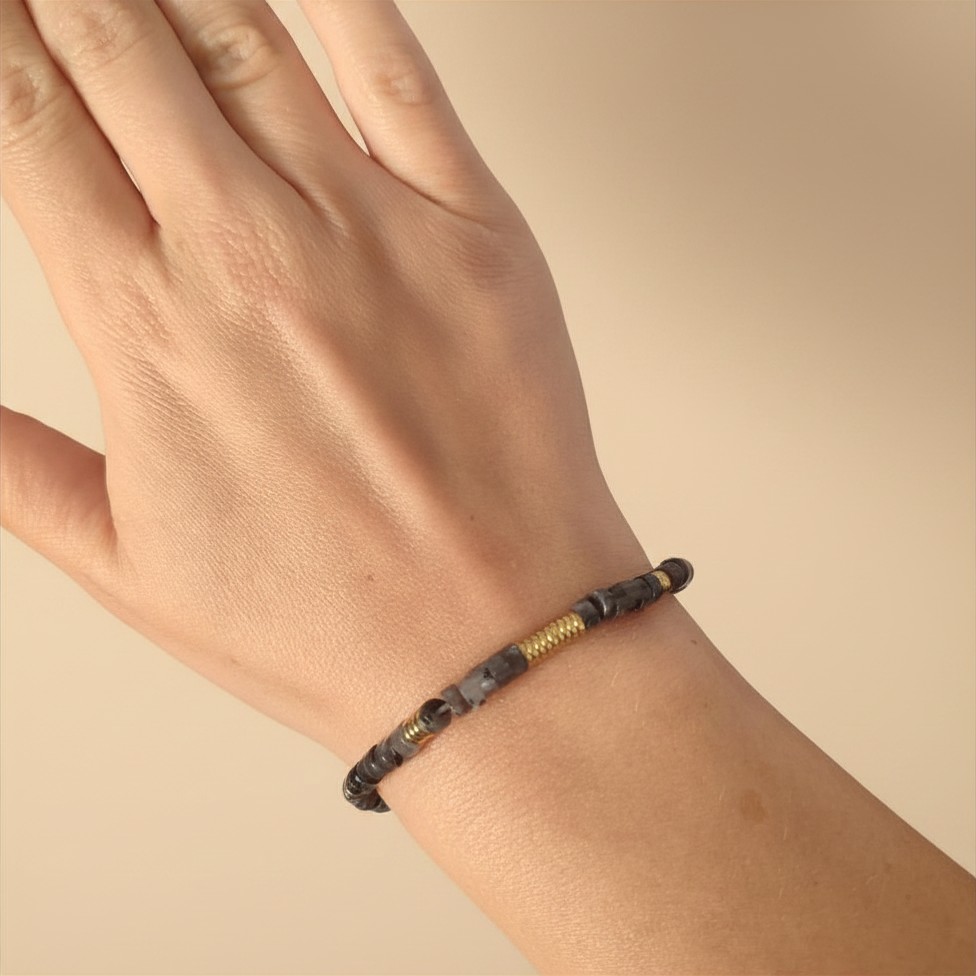 Bracelet Labradorite Naturelle 2 Bracelet Labradorite Naturelle porté