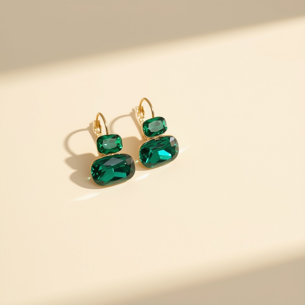 Boucles d’oreilles Émeraude 1 Boucles d’oreilles Émeraude
