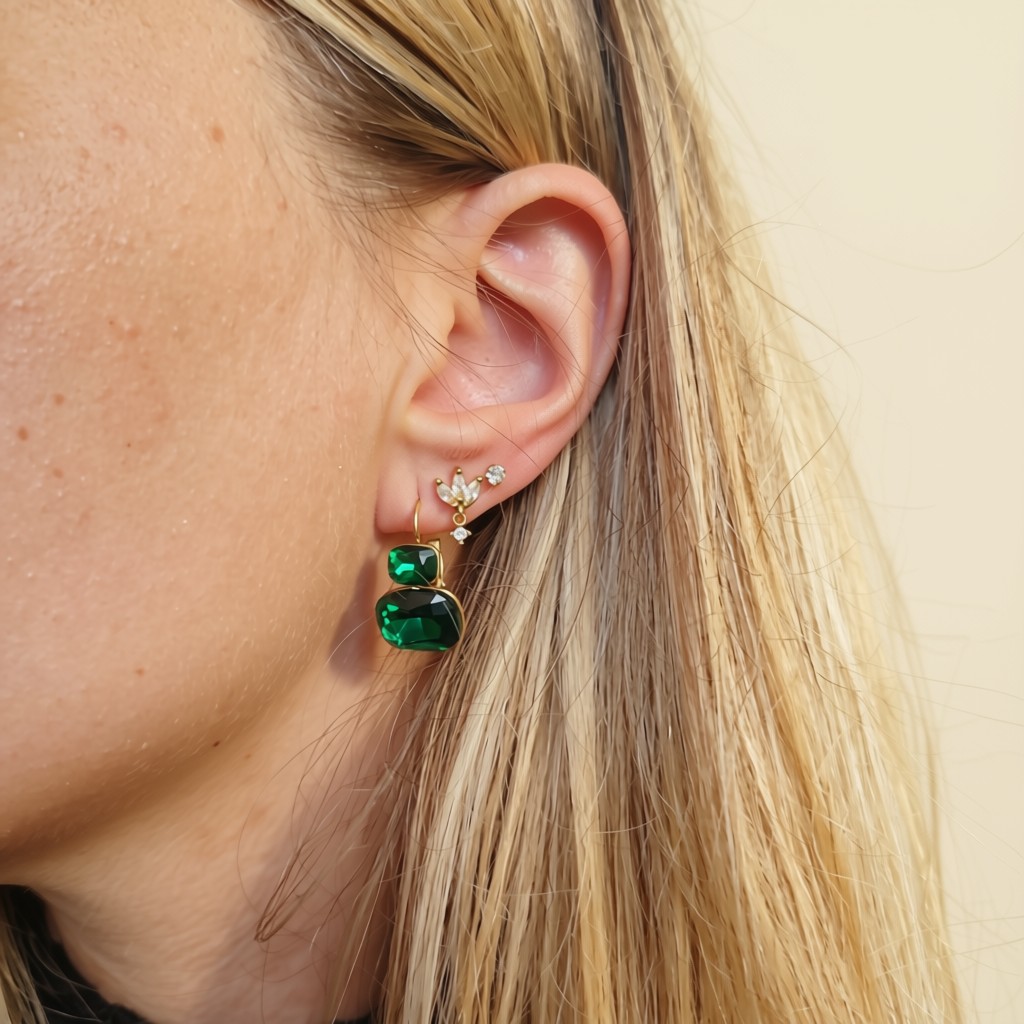 Boucles d’oreilles Émeraude 2 Boucles d’oreilles Émeraude